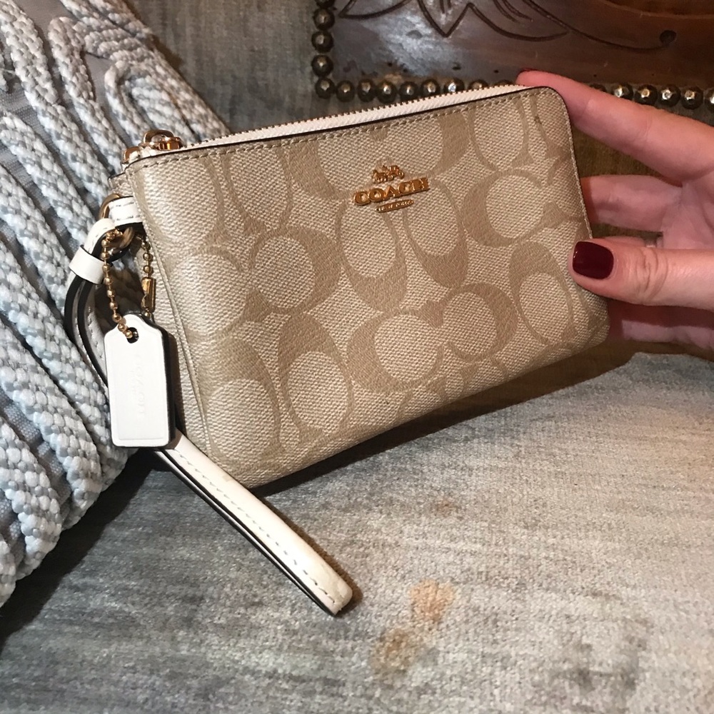 Coach corner zip wristlet
